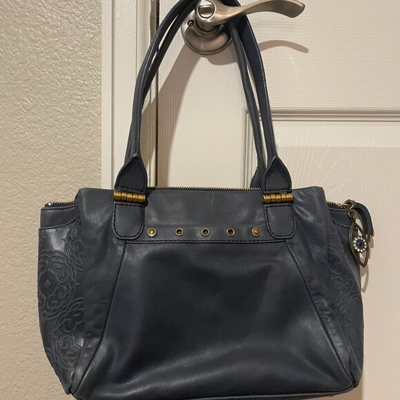 The Sak Serena Leather Satchel in Navy - Picture 1 of 5